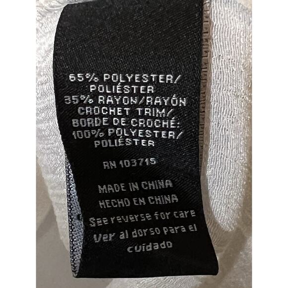 Zac & Rachel Top Womens Size M White Gauzy Bohemian Peasant Blouse - Picture 6 of 9